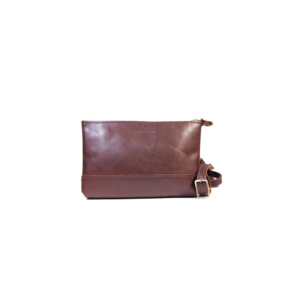 Portland Leather Goods Crossbody Purse Cognac Brown